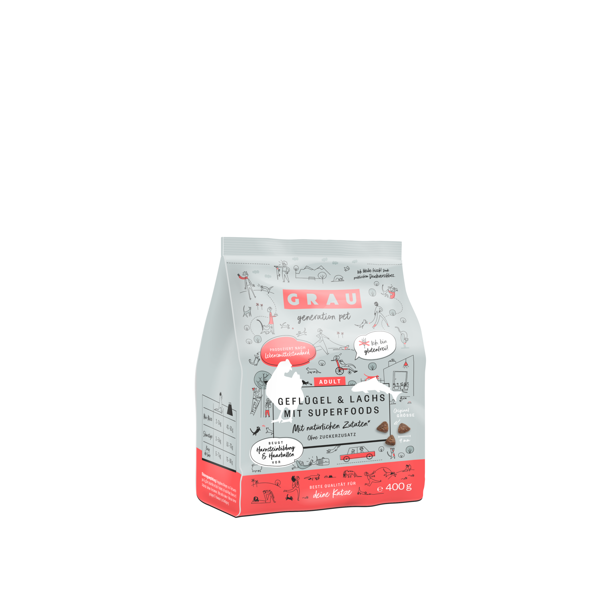 Grau - Geflügel & Lachs mit Superfoods 400g