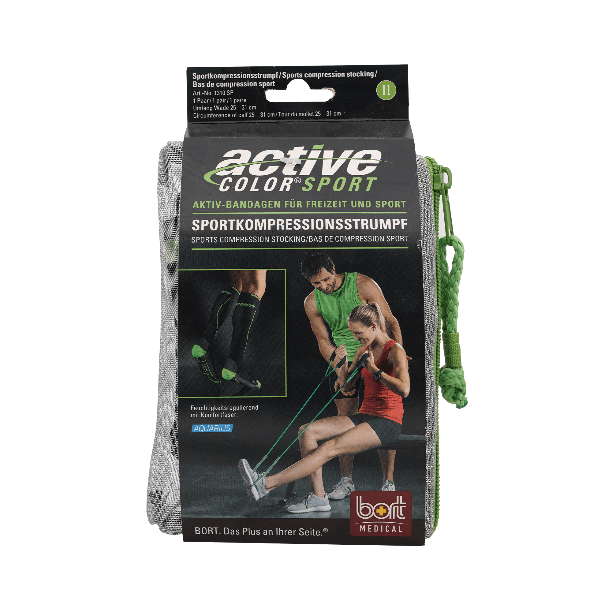 BORT ActiveColor Sport Komp.Strumpf Gr.2 schw./gr.