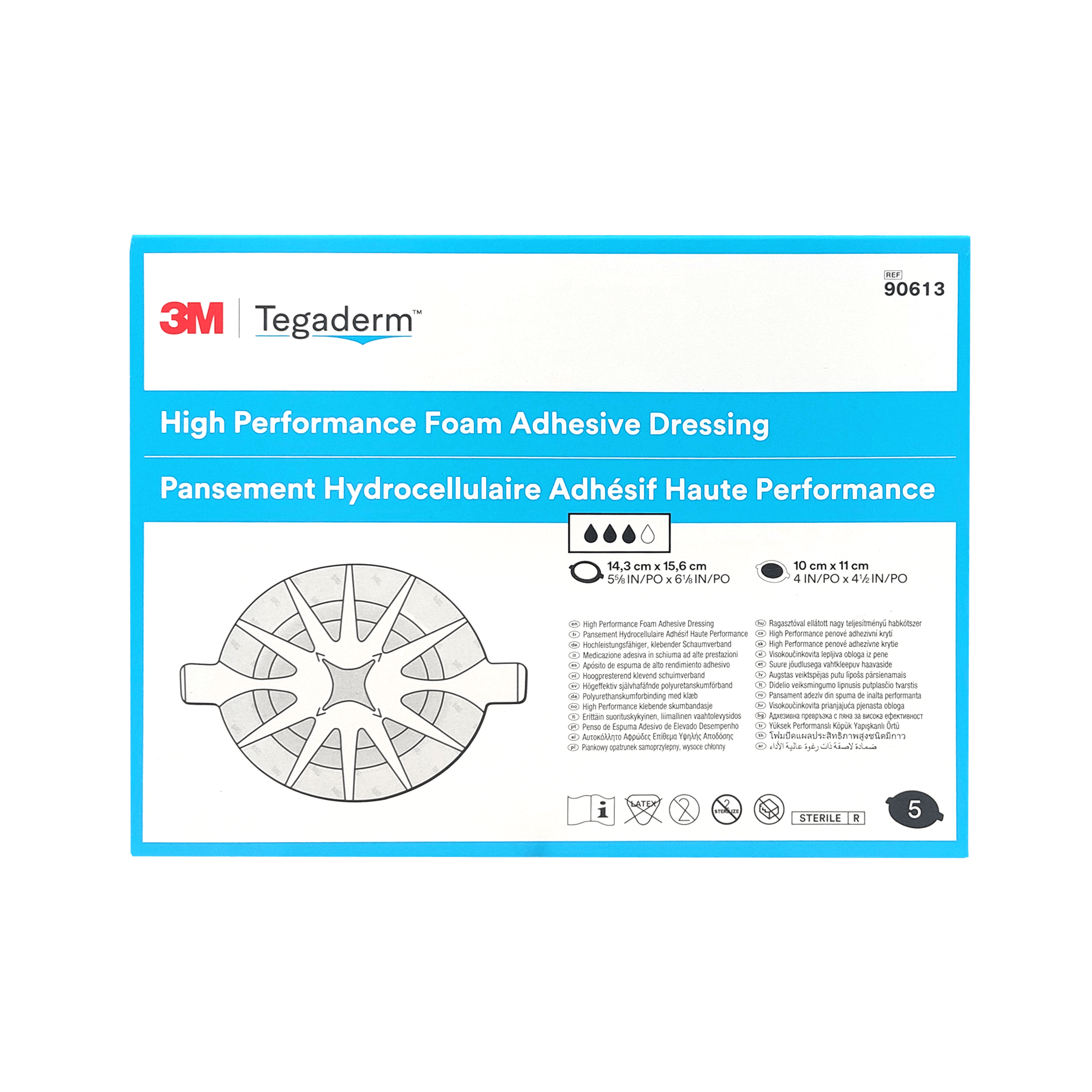 3M Tegaderm Foam Adhesive 14,3 x 15,6 cm oval (5 Stk.)