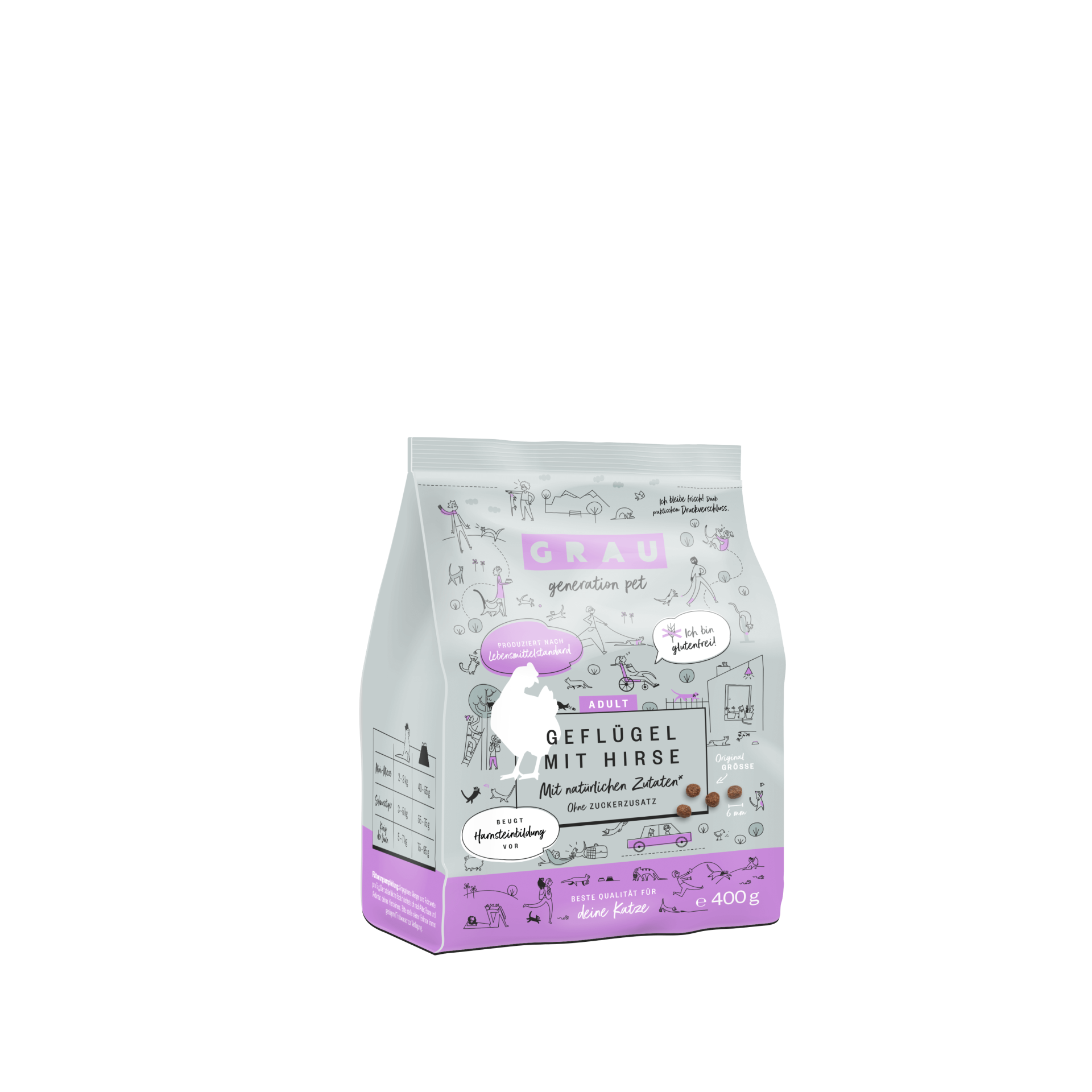 Grau - Geflügel mit Hirse 400g