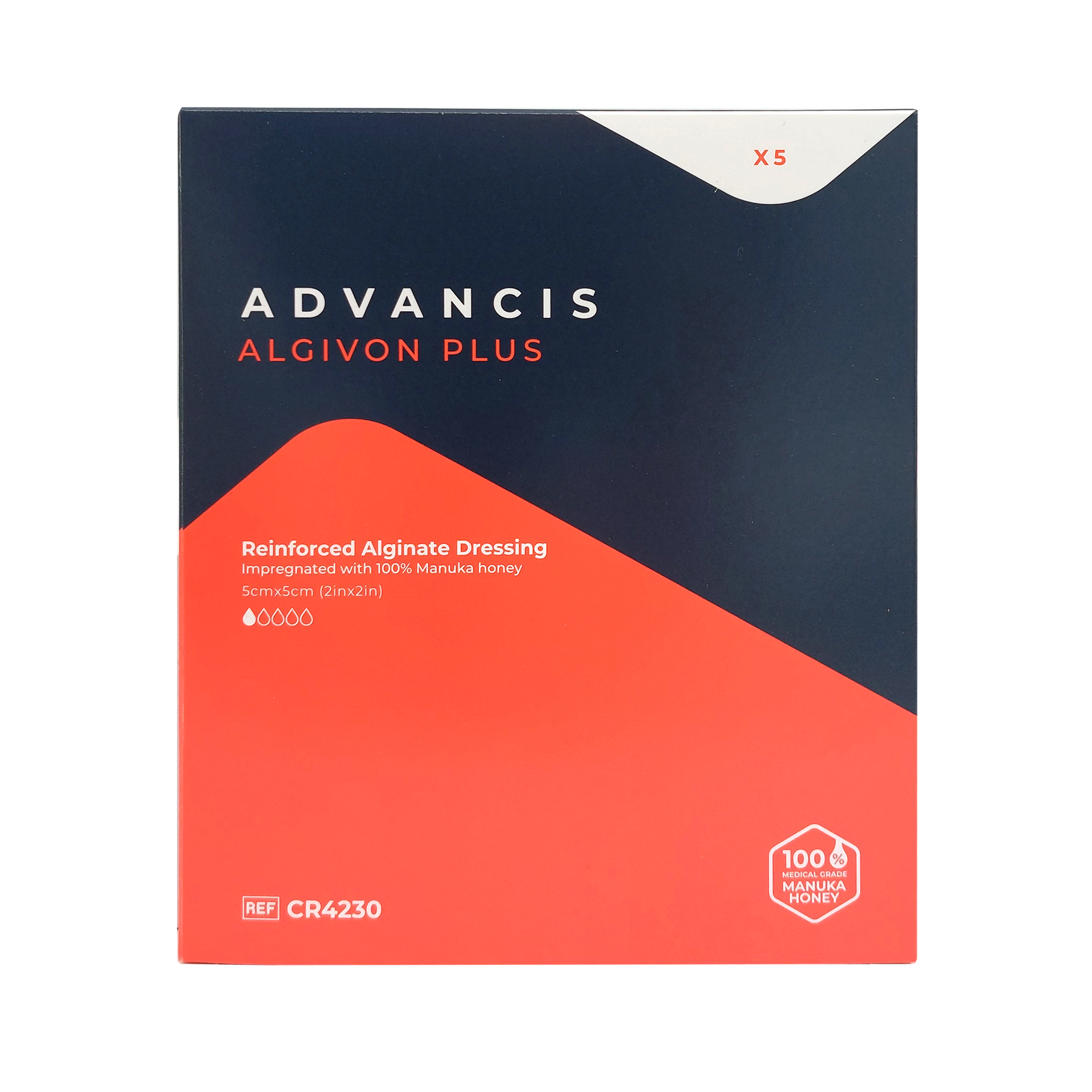 Algivon Plus Honigalginat Wundauflage 5x5 cm (5 Stk.)