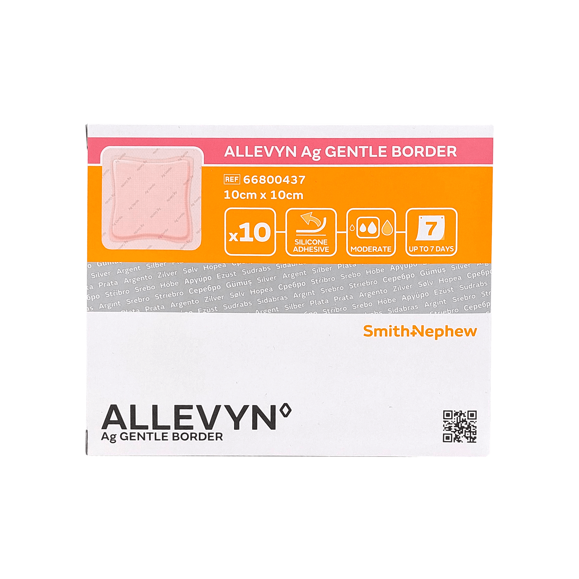ALLEVYN Ag Gentle Border 10x10 cm Wundverband (10 Stk.)